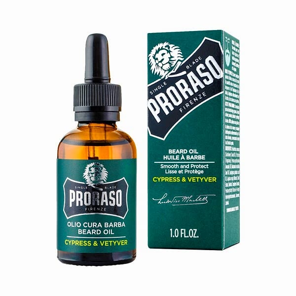 Olejek do brody Proraso Cypress & Vetyver 30ml, nawilżenie i pielęgnacja zarostu WIlanow - Klimczaka 6a - BRODSKI barbershop - sklep