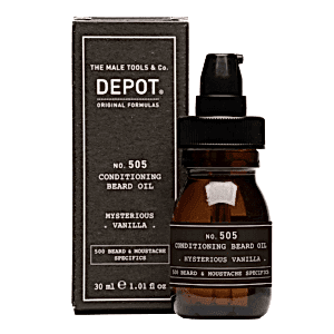 Odżywczy olejek do brody Depot No. 505 z eleganckim zapachem wanilii, butelka 30 ml. Kupic w Warszawie - Wilanow - ul. Klimczaka 6a - BRODSKI barbershop