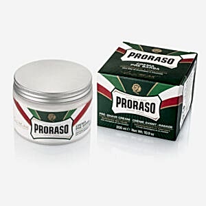 Krem przed goleniem Proraso Pre Shave Green 300 ml – nawilżający krem do przygotowania skóry do golenia, dostępny w BRODSKI Barbershop Frankfurt nad menem, Wilanow